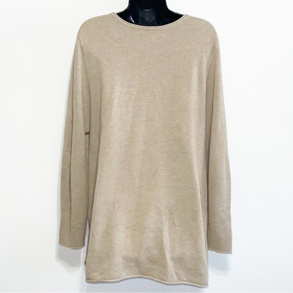 J.Jill Woman Tan Cream V-Neck Sweater Size L - Picture 2 of 13